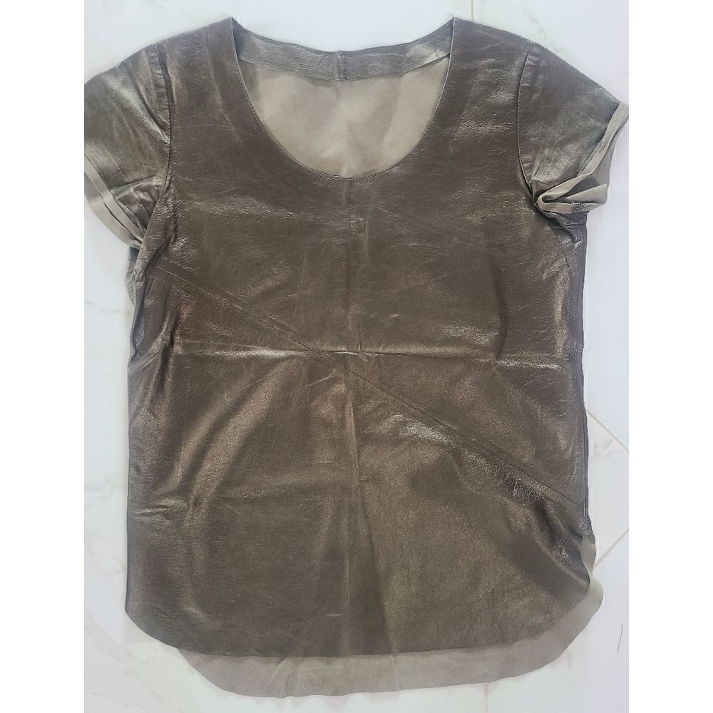 Truth & Pride Gold Leather Top T-shirt S 4 6